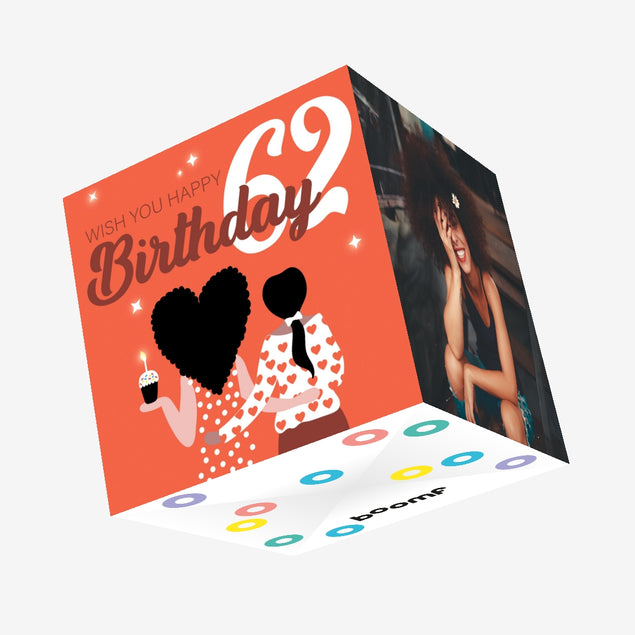Wish You Happy 62nd Birthday Confetti-exploding Greetings Card