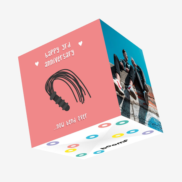 Happy 3rd Anniversary Confetti-exploding Greetings Card