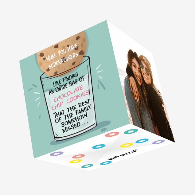 Mum, You Have Superpowers Chocolate Chip Cookies Mother's Day Confetti-exploding Greetings Card
