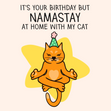 Namastay At Home - Birthday Cat Yoga Card - 1