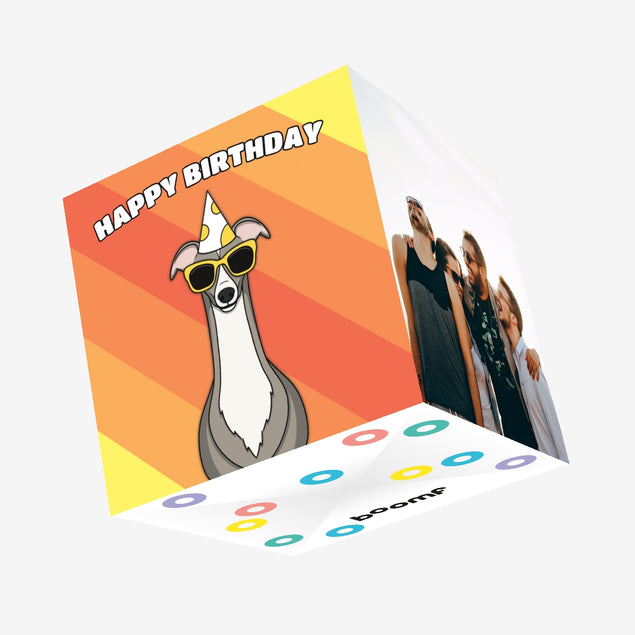 Cool Greyhound Dog Birthday Confetti-exploding Greetings Card