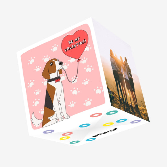Beagle Be My Valentine Confetti-exploding Greetings Card