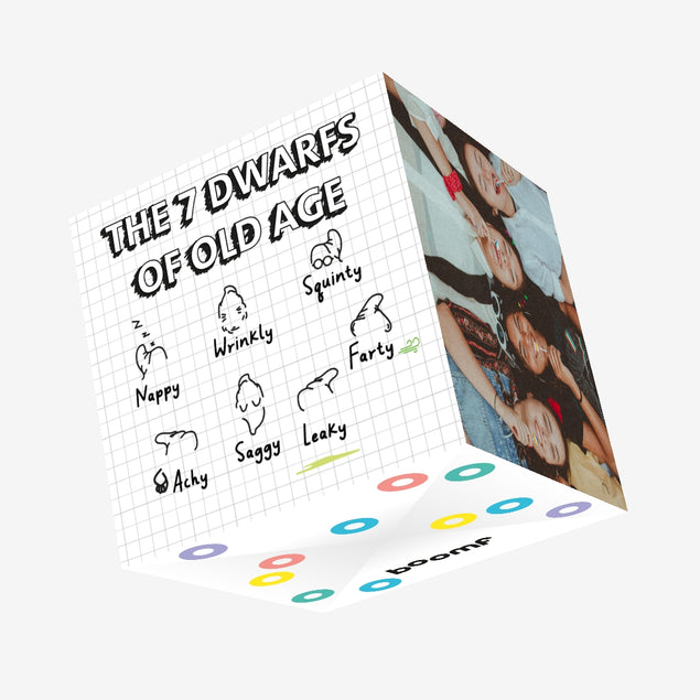 7 Dwarfs Of Old Age Birthday Confetti-exploding Greetings Card