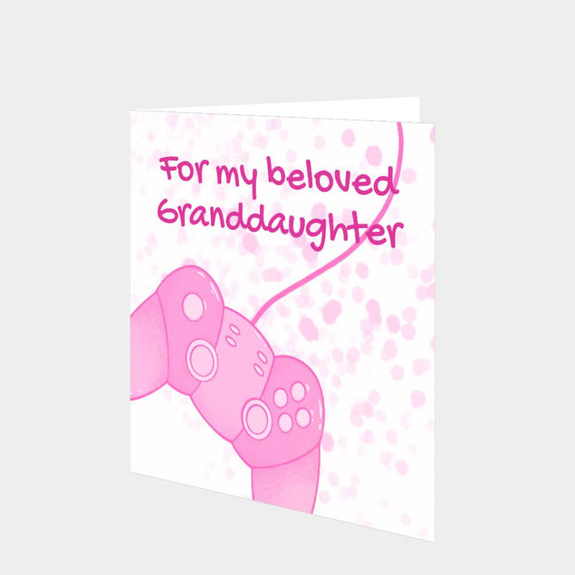 Beloved Granddaughter Gamer Pink Card