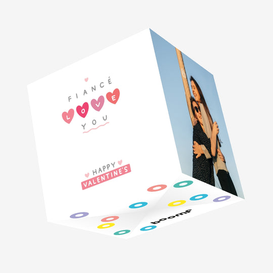 Fiance Love You Little Hearts Valentine's Day Confetti-exploding Greetings Card