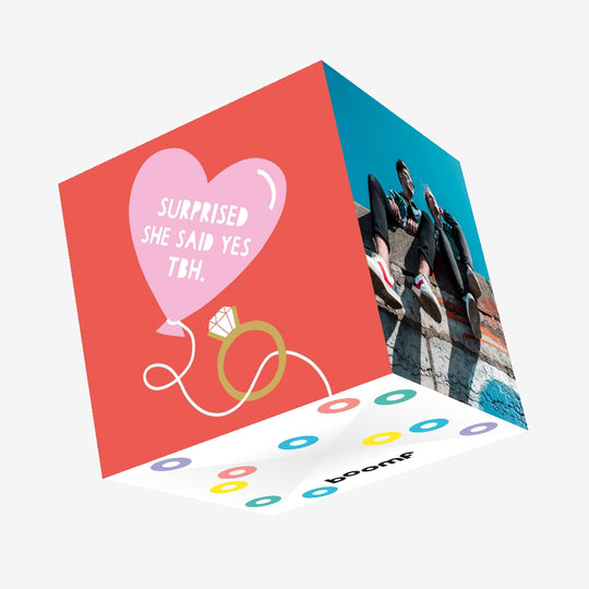 Surprised she said yes Confetti-exploding Greetings Card