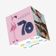 Happy 70 Confetti-exploding Greetings Card