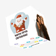 Cute White Santa Happy 1st Christmas Confetti-exploding Greetings Card