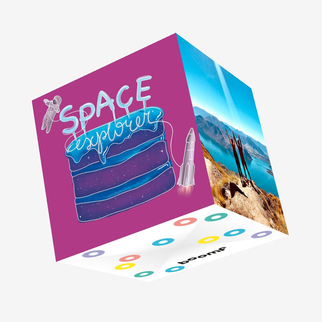 Space Explorer Confetti-exploding Greetings Card