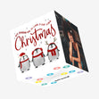 It's Penguin-ing To Look A Lot Like Christmas Three Adorable Penguins Confetti-exploding Greetings Card