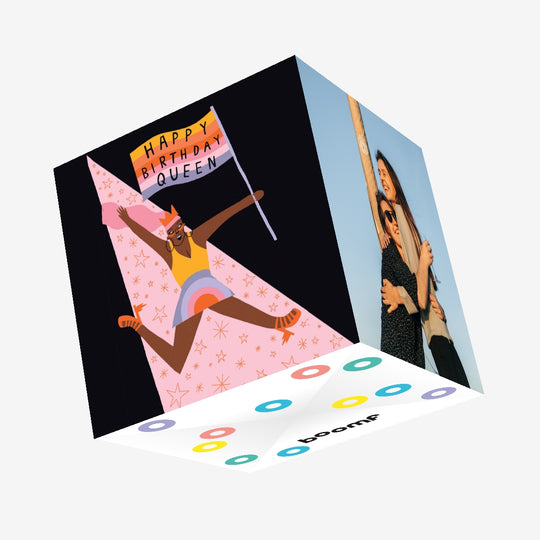 Qeen LGBTQ+ Birthday Confetti-exploding Greetings Card