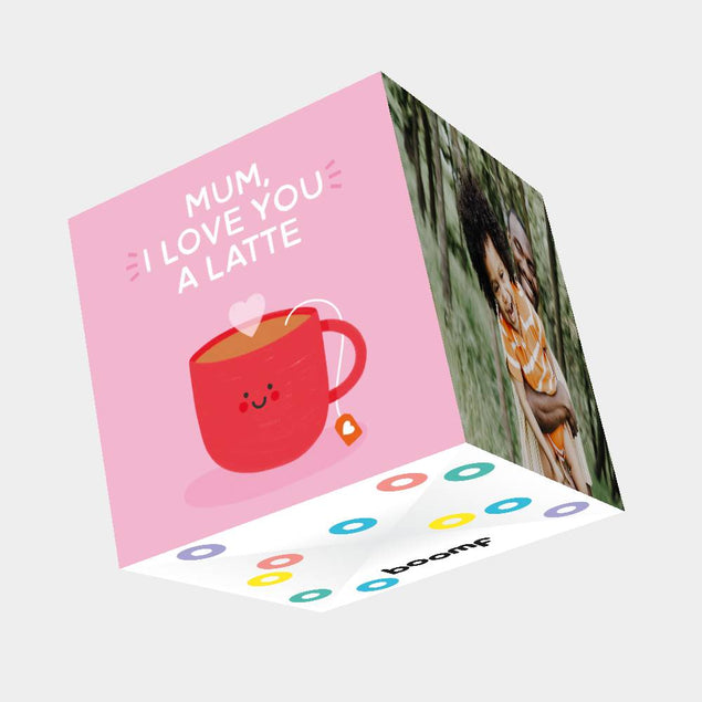 I Love You A Latte Bomb 3D Cube Card