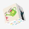 Flower Watering Happy Birthday Confetti-exploding Greetings Card