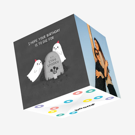 To Die For Cute Ghosts Birthday Confetti-exploding Greetings Card