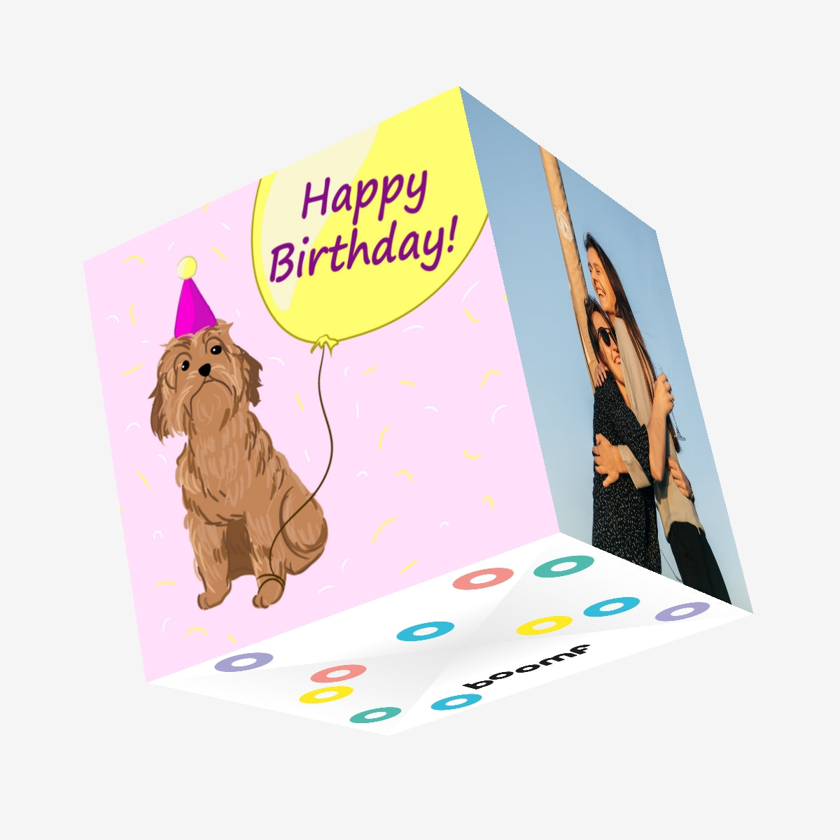 Festive Cavapoo Dog Happy Birthday Confetti-exploding Greetings Card ...