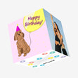 Festive Cavapoo Dog Happy Birthday Confetti-exploding Greetings Card