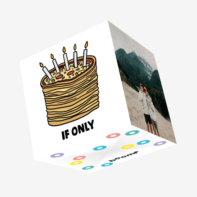 If Only Pizza Cake Confetti-exploding Greetings Card