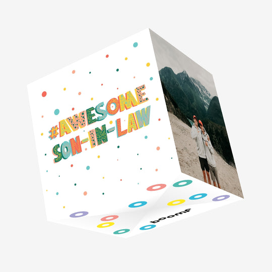 Awesome Son In Law Dots Confetti-exploding Greetings Card