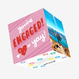 You're Engaged Yay Red Heart Confetti-exploding Greetings Card