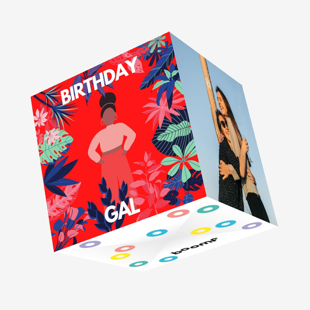 Birthday Gal Bright Confetti-exploding Greetings Card