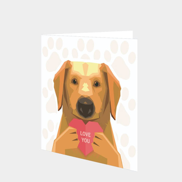 Love You! Golden Retriever Card