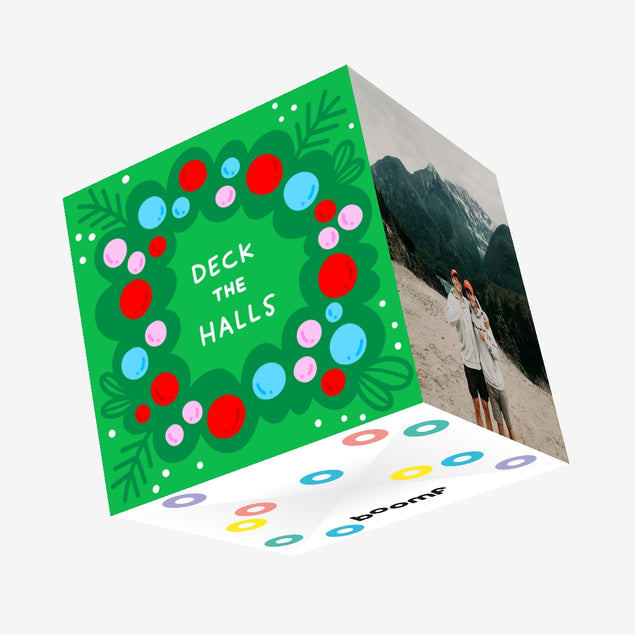 Deck The Halls Christmas Confetti-exploding Greetings Card