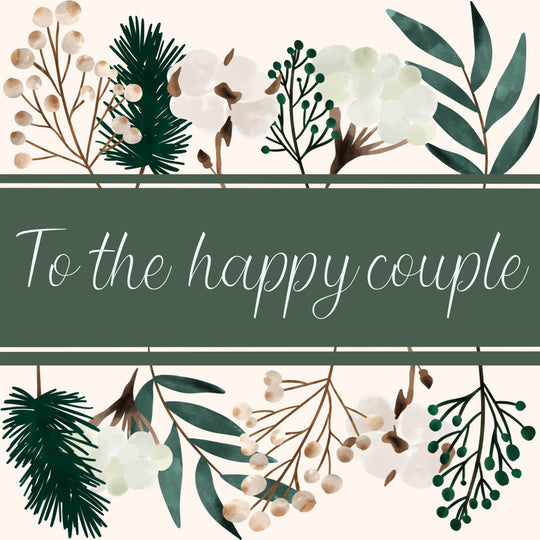 To The Happy Couple Winter Leaves Card