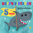 Grandson 5th Birthday Cute Shark Five Today! - 1
