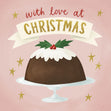 Christmas Pudding Pink Card