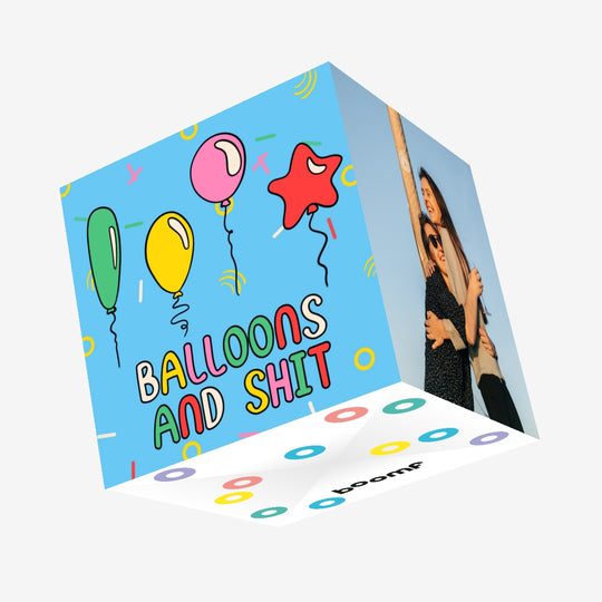 Balloons & Shit Birthday Confetti-exploding Greetings Card