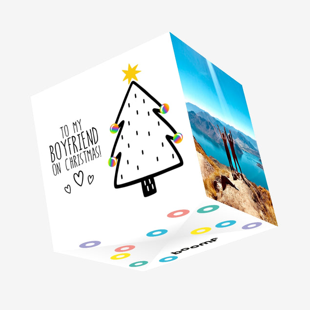 To My Boyfriend On Christmas LGBTQ Confetti-exploding Greetings Card