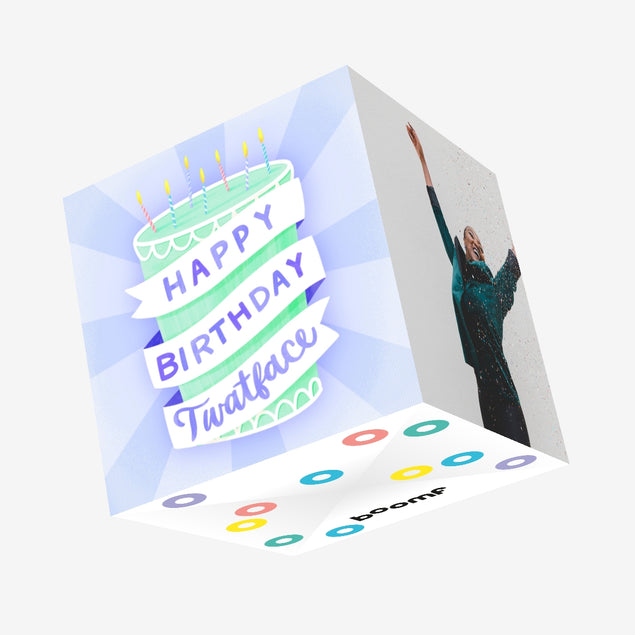 Happy Birthday Twatface Big Cake Confetti-exploding Greetings Card