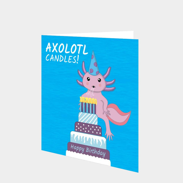 Axolotl Candles Birthday Card