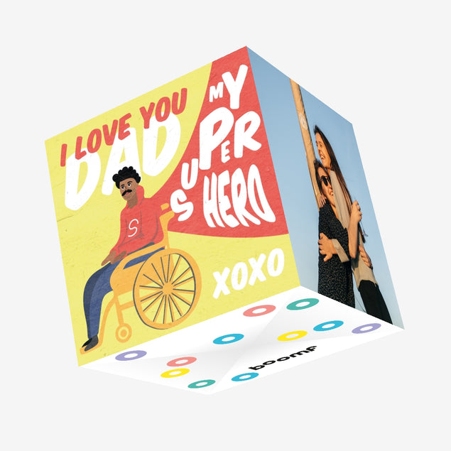 I Love You Dad My Super Hero XOXO Confetti-exploding Greetings Card