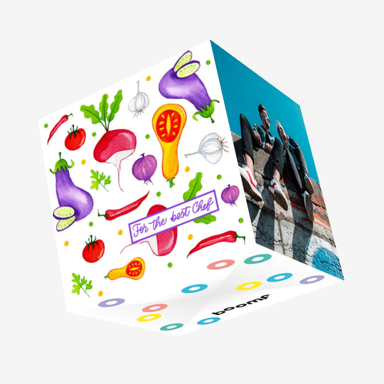 Happy Birthday Best Chef Veggies Confetti-exploding Greetings Card