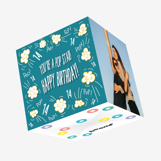 You Are A Pop Star! 14th Birthday Confetti-exploding Greetings Card