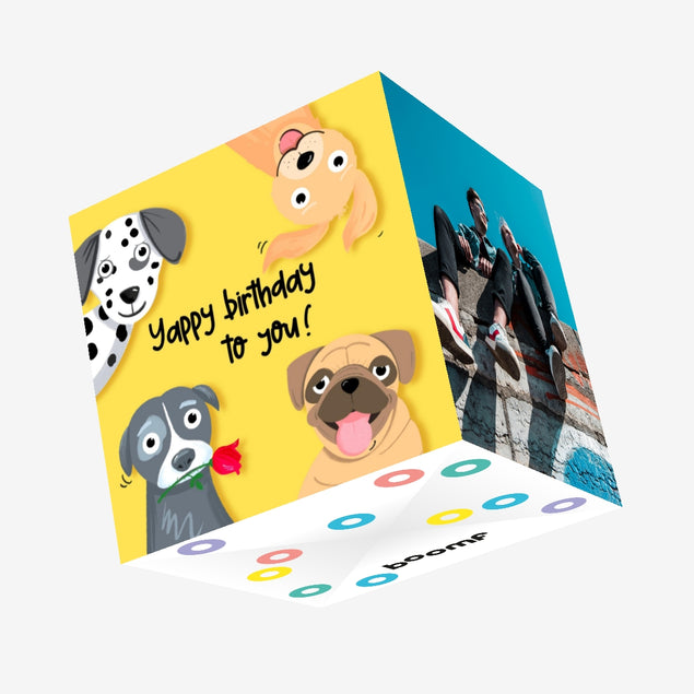 Yappy Birthday to you Confetti-exploding Greetings Card