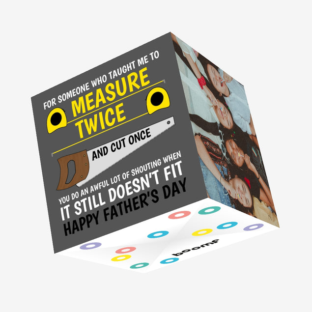 Measure Twice Confetti-exploding Greetings Card