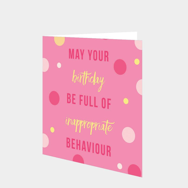 Inappropriate Behaviour Card