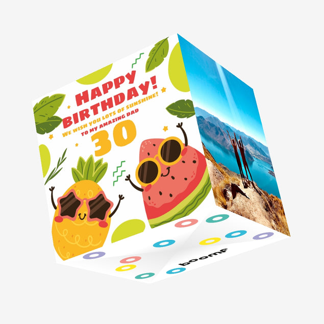 Happy 30th Birthday My Amazing Dad Confetti-exploding Greetings Card