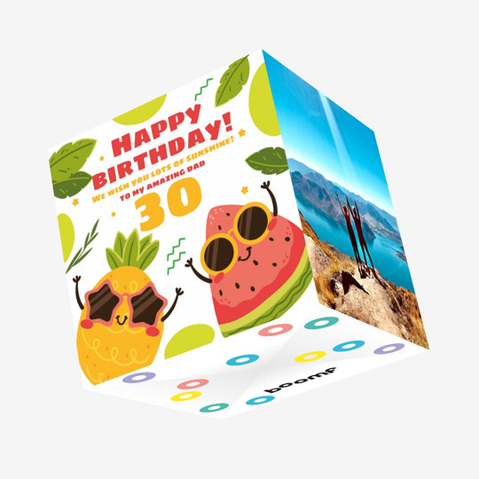 Happy 30th Birthday My Amazing Dad Confetti-exploding Greetings Card