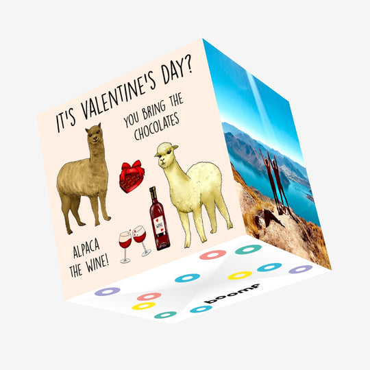 Alpaca The Wine Confetti-exploding Greetings Card