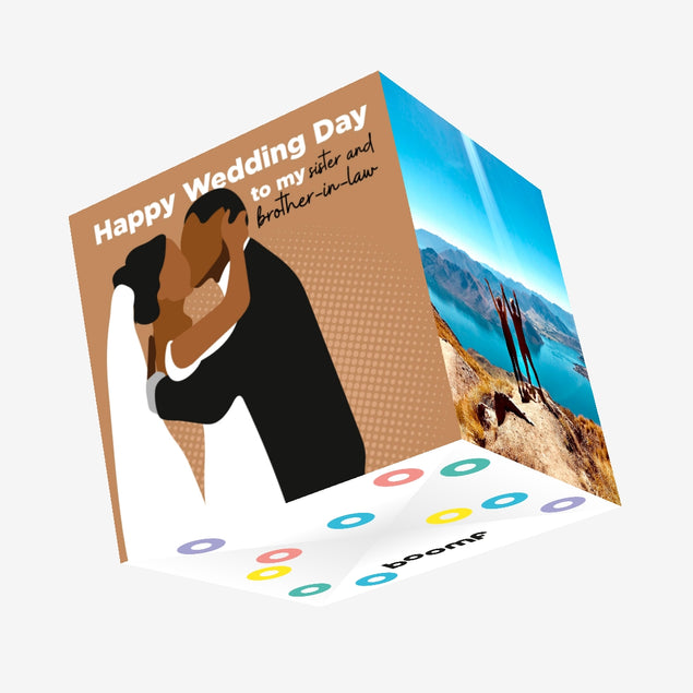 Kissing Couple Happy Wedding Day Sister- And Brother-In-Law Confetti-exploding Greetings Card