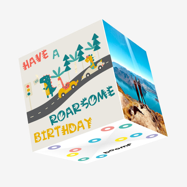 Have A Roarsome Birthday Confetti Exploding Greetings Card Boomf