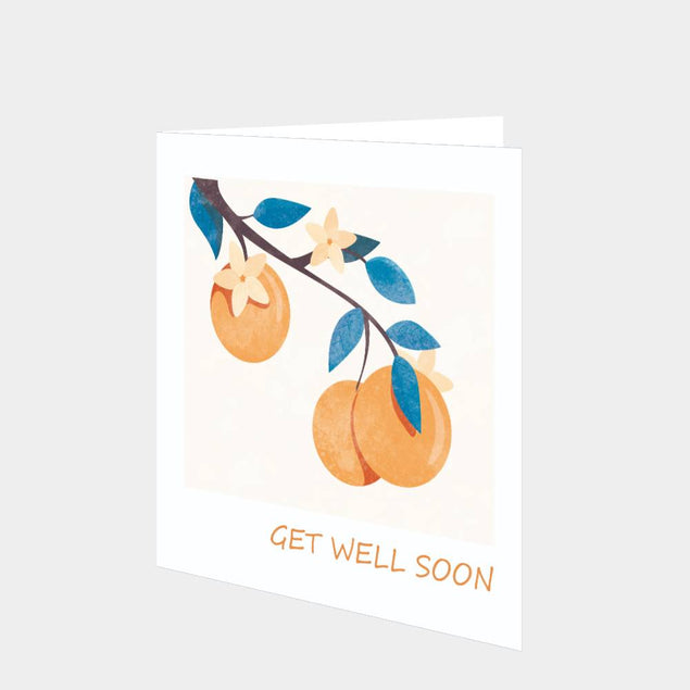 Get Well Orange Flower Card