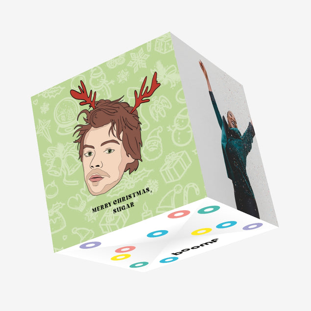 Merry Christmas Sugar Harry Styles Confetti-exploding Greetings Card