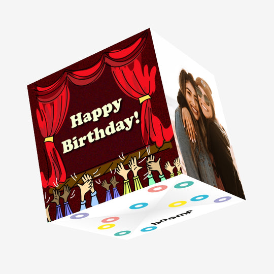 Clapping Hands Theatre Happy Birthday Confetti-exploding Greetings Card