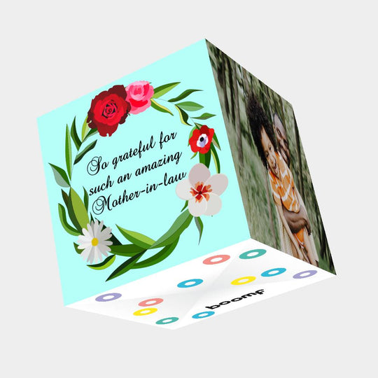 So Grateful For Such An Amazing Mother-In-Law Bomb 3D Cube Card