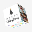 Merry Christmas Minimalist Christmas Tree With A Star Confetti-exploding Greetings Card