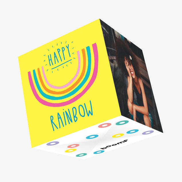 Happy Rainbow Confetti-exploding Greetings Card